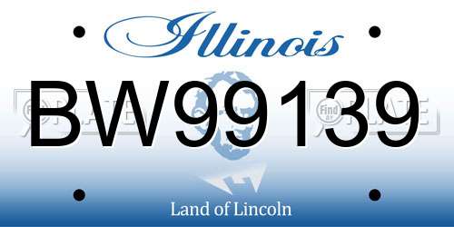 BW99139 Illinois License Plate