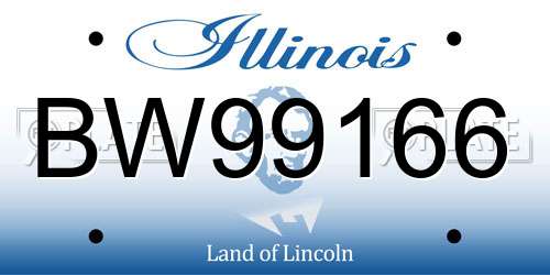 BW99166 Illinois License Plate