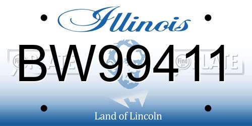 BW99411 Illinois License Plate
