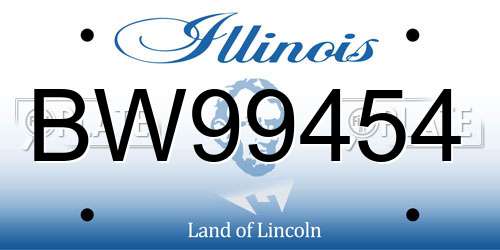 BW99454 Illinois License Plate