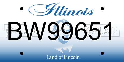 BW99651 Illinois License Plate
