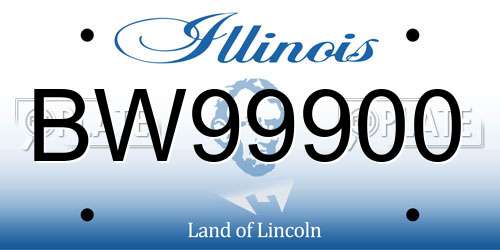 BW99900 Illinois License Plate