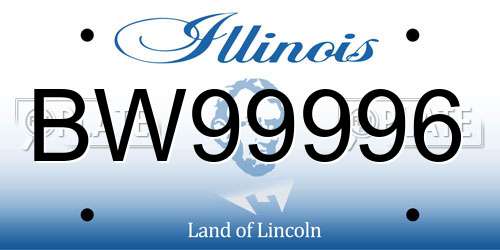 BW99996 Illinois License Plate
