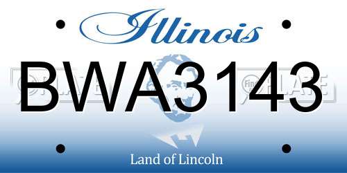 BWA3143 Illinois License Plate