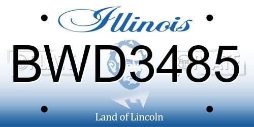 BWD3485 Illinois License Plate