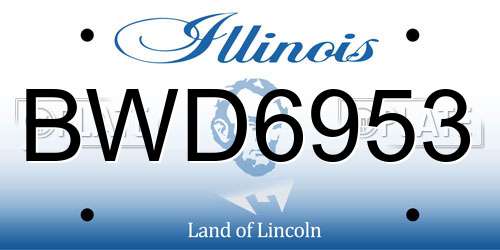 BWD6953 Illinois License Plate