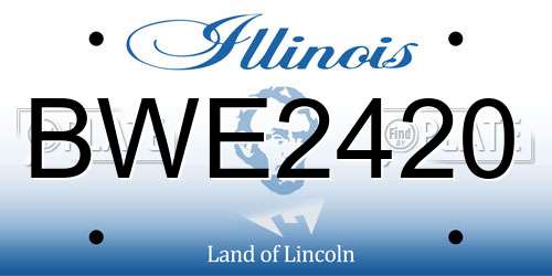 BWE2420 Illinois License Plate