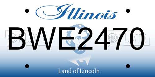 BWE2470 Illinois License Plate