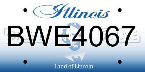 BWE4067 Illinois License Plate