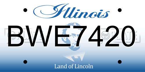 BWE7420 Illinois License Plate