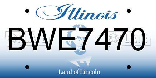 BWE7470 Illinois License Plate