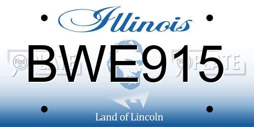 BWE915 Illinois License Plate