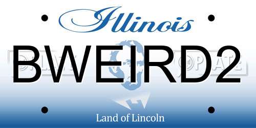 BWEIRD2 Illinois License Plate