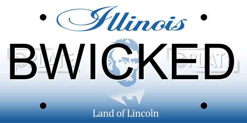 BWICKED Illinois License Plate