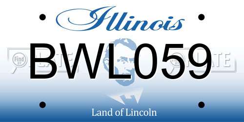 BWL059 Illinois License Plate