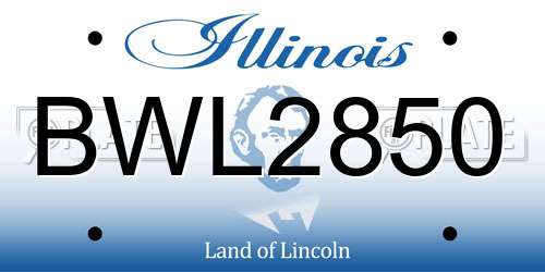 BWL2850 Illinois License Plate
