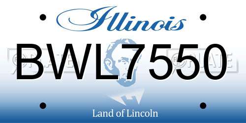 BWL7550 Illinois License Plate