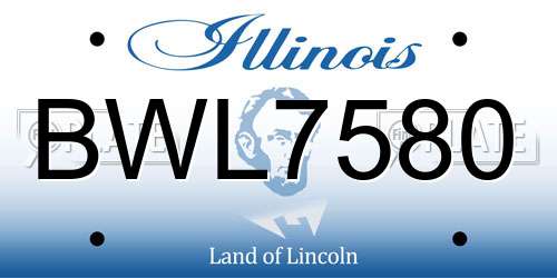BWL7580 Illinois License Plate