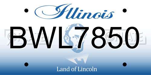 BWL7850 Illinois License Plate