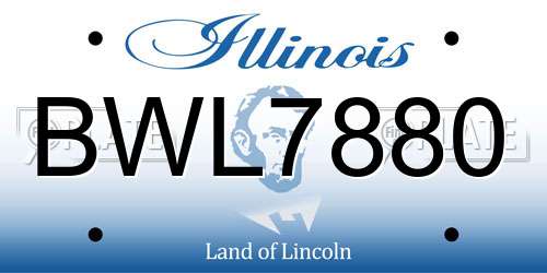 BWL7880 Illinois License Plate