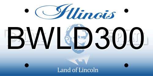 BWLD300 Illinois License Plate