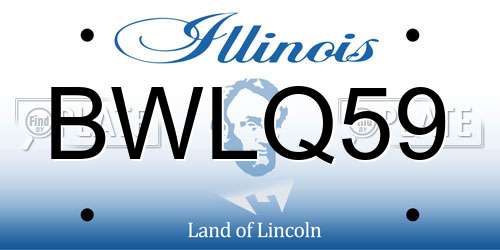 BWLQ59 Illinois License Plate