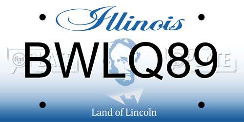 BWLQ89 Illinois License Plate