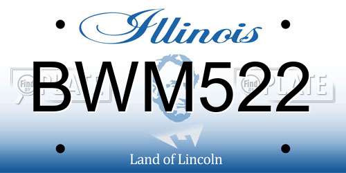 BWM522 Illinois License Plate