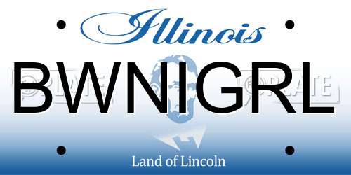 BWNIGRL Illinois License Plate
