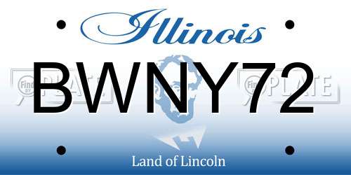 BWNY72 Illinois License Plate