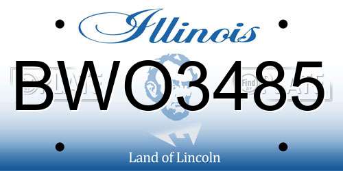 BWO3485 Illinois License Plate