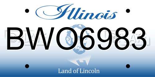 BWO6983 Illinois License Plate