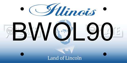 BWOL90 Illinois License Plate