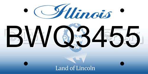 BWQ3455 Illinois License Plate