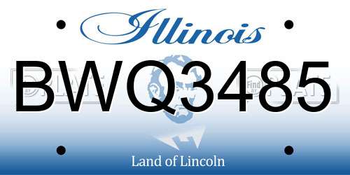 BWQ3485 Illinois License Plate