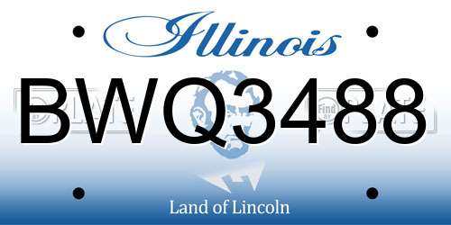 BWQ3488 Illinois License Plate