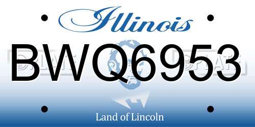 BWQ6953 Illinois License Plate