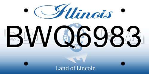BWQ6983 Illinois License Plate