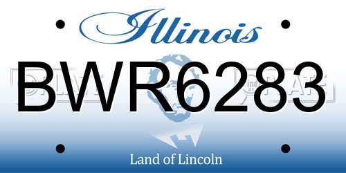 BWR6283 Illinois License Plate