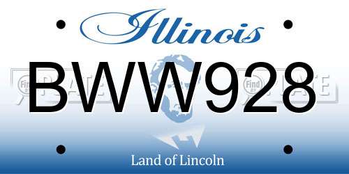 BWW928 Illinois License Plate