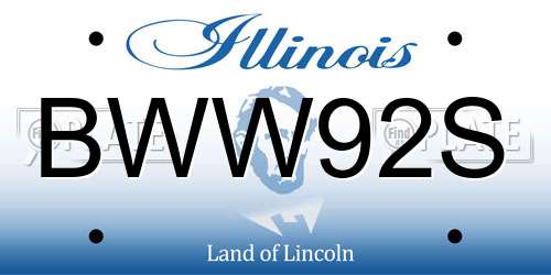 BWW92S Illinois License Plate