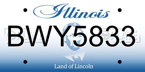 BWY5833 Illinois License Plate