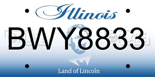 BWY8833 Illinois License Plate