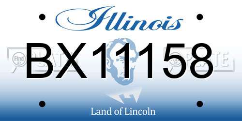 BX11158 Illinois License Plate
