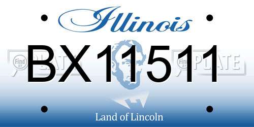 BX11511 Illinois License Plate