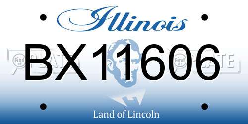BX11606 Illinois License Plate