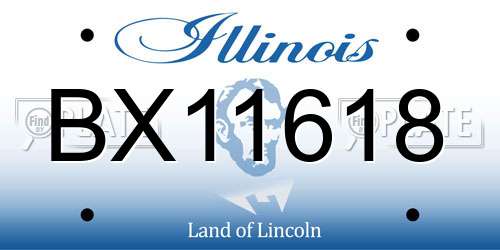 BX11618 Illinois License Plate