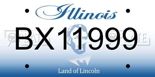 BX11999 Illinois License Plate