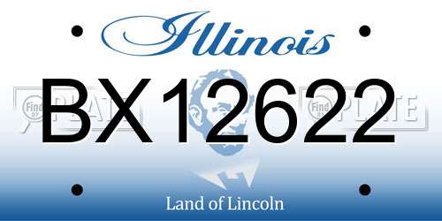 BX12622 Illinois License Plate