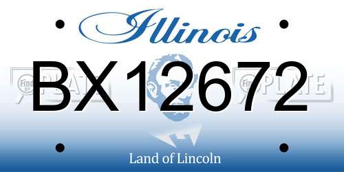 BX12672 Illinois License Plate